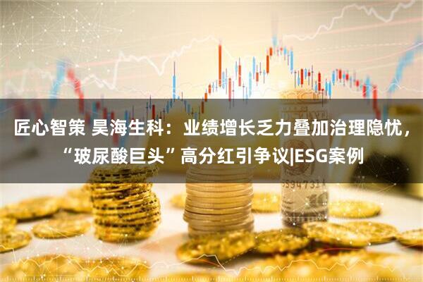 匠心智策 昊海生科：业绩增长乏力叠加治理隐忧，“玻尿酸巨头”高分红引争议|ESG案例
